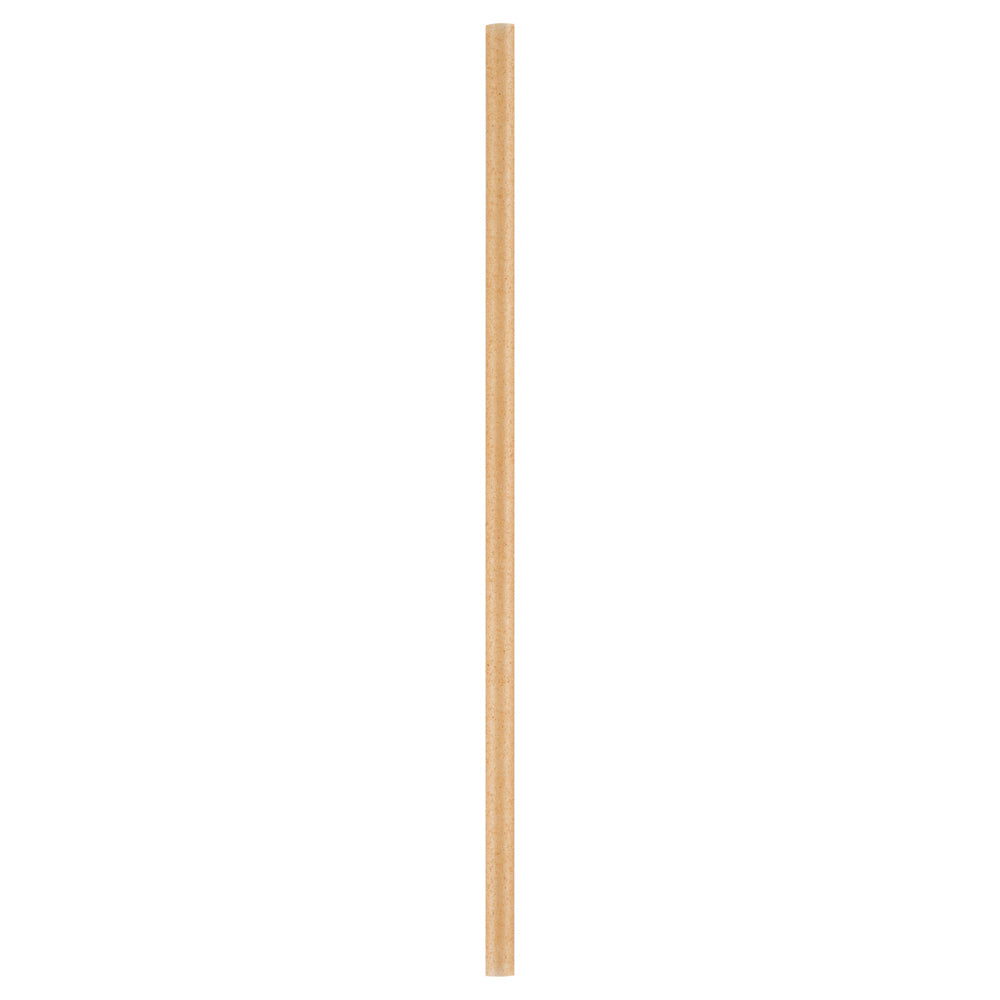 Basic Nature Brown PLA Plastic / Sugarcane Straw - Compostable - 8 1/4" - 2000 count box