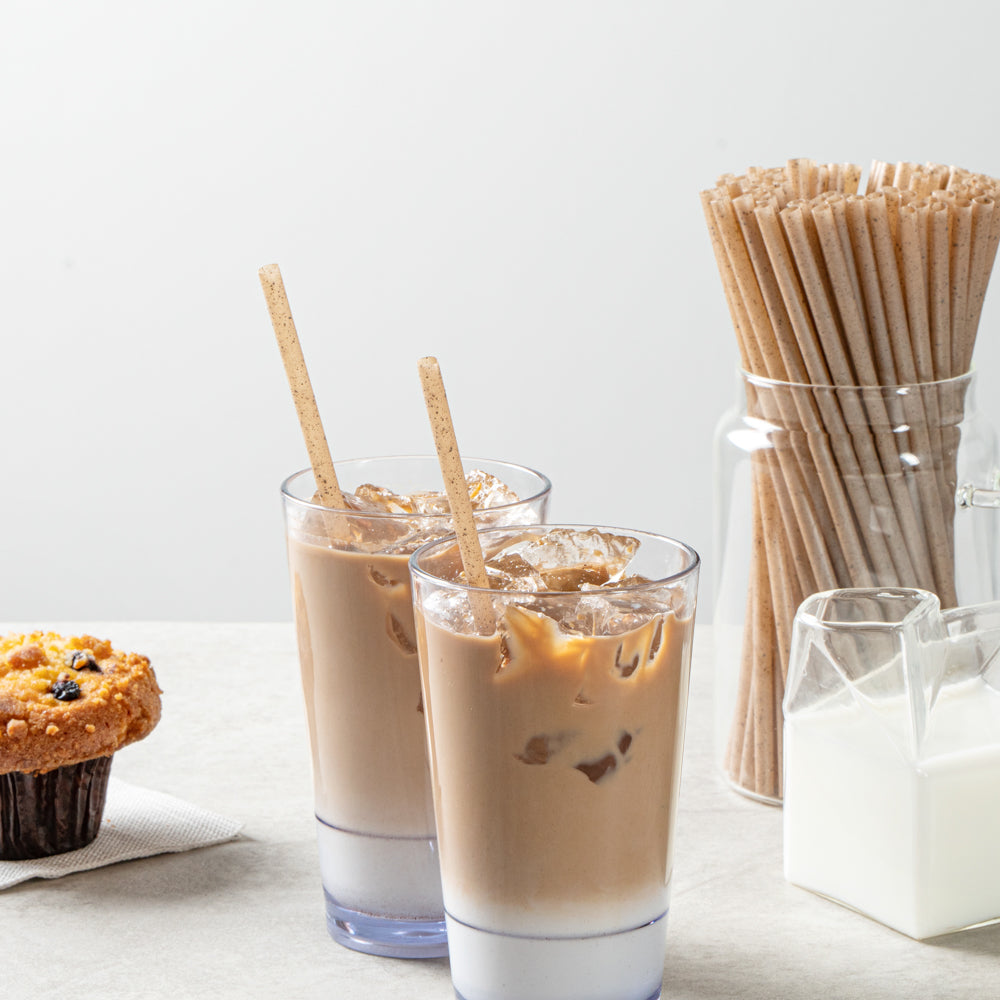 Basic Nature Brown PLA Plastic / Coffee Ground Straw - Compostable - 8 1/4" - 100 count box