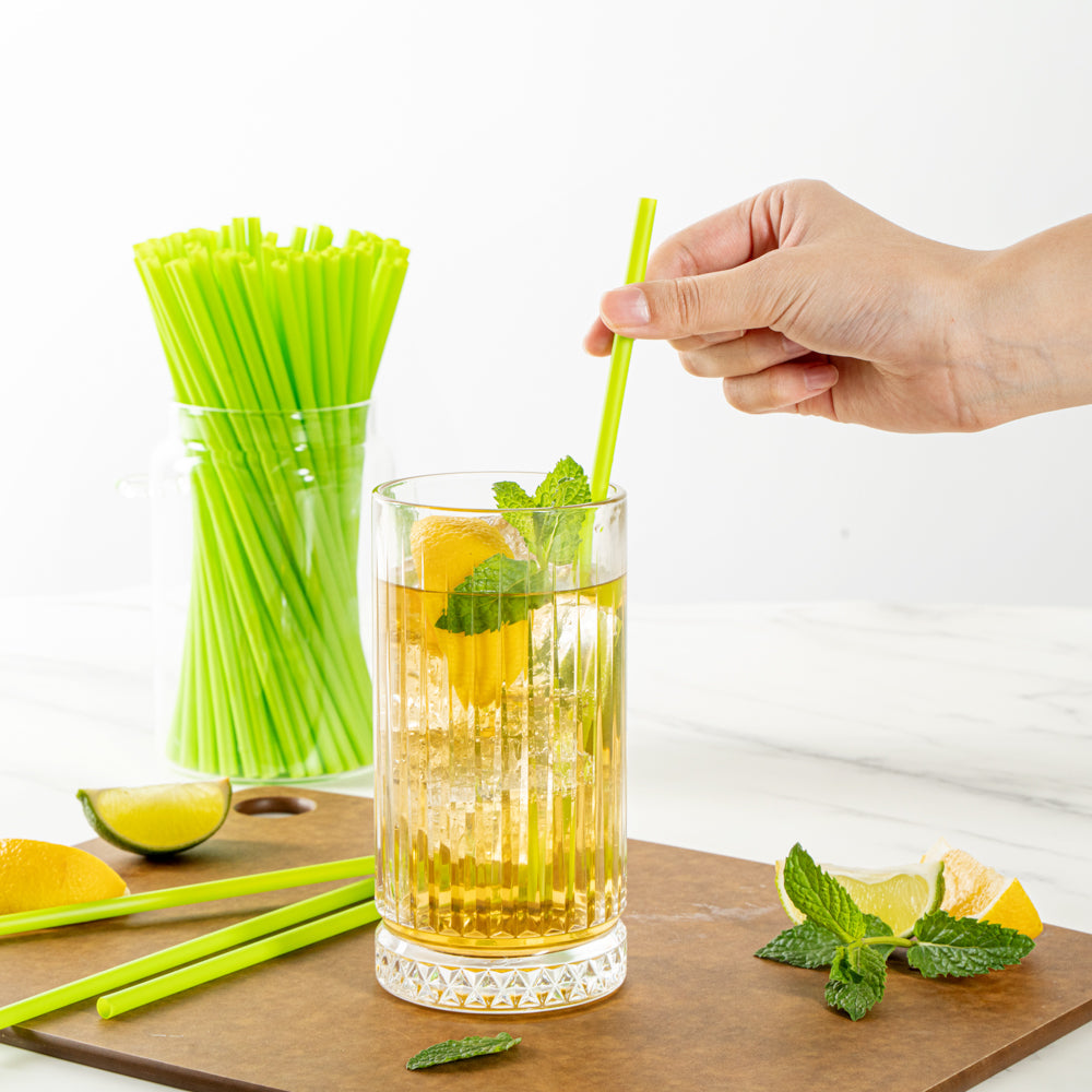 Basic Nature Green PLA / PBAT Plastic Straw - Compostable - 8 1/4" - 100 count box