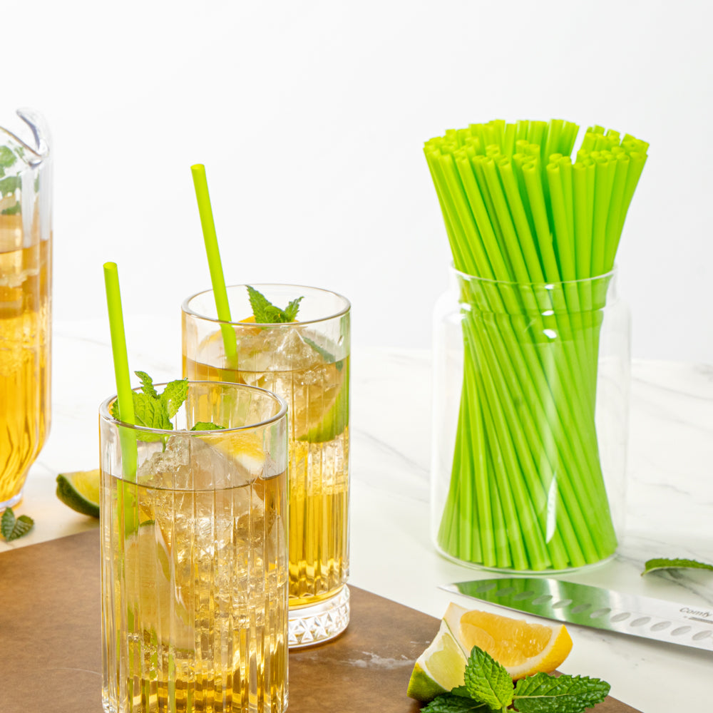 Basic Nature Green PLA / PBAT Plastic Straw - Compostable - 8 1/4" - 100 count box
