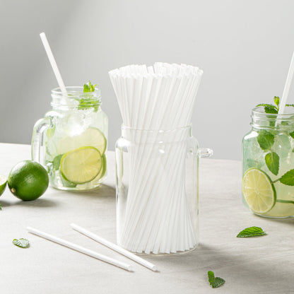 Basic Nature White PLA / PBAT Plastic Straw - Compostable - 8 1/4" - 2000 count box