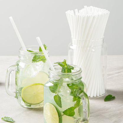 Basic Nature White PLA / PBAT Plastic Straw - Compostable - 8 1/4" - 2000 count box
