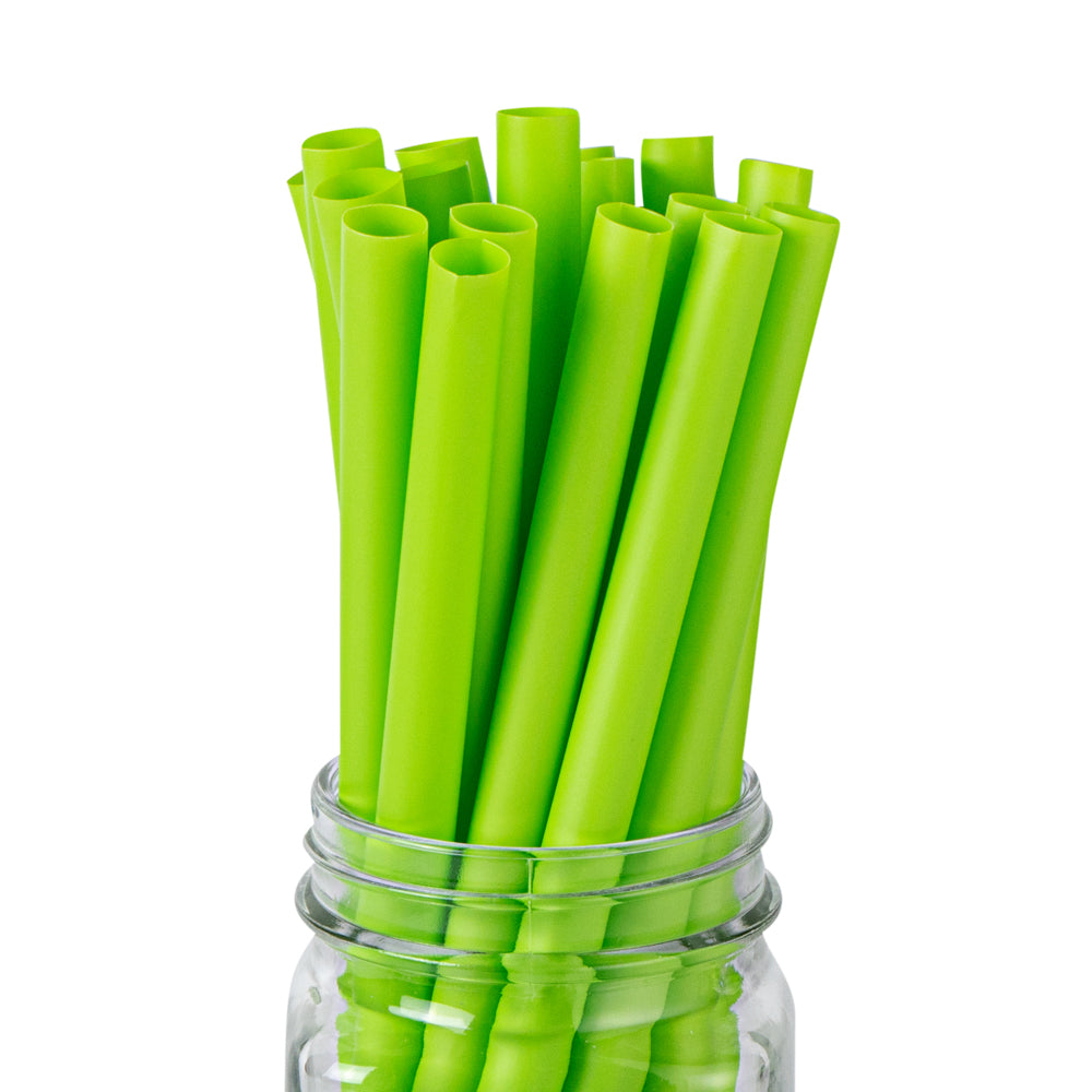 Basic Nature Green PLA / PBAT Plastic Boba Straw - Compostable - 9" - 100 count box