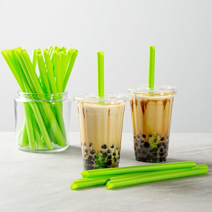 Basic Nature Green PLA / PBAT Plastic Boba Straw - Compostable - 9" - 100 count box