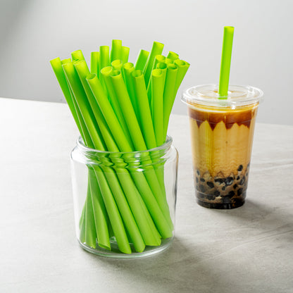 Basic Nature Green PLA / PBAT Plastic Boba Straw - Compostable - 9" - 100 count box