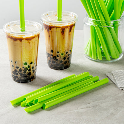Basic Nature Green PLA / PBAT Plastic Boba Straw - Compostable - 9" - 2000 count box