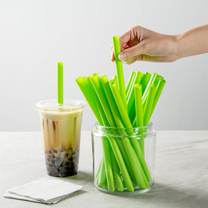 Basic Nature Green PLA / PBAT Plastic Boba Straw - Compostable - 9" - 2000 count box