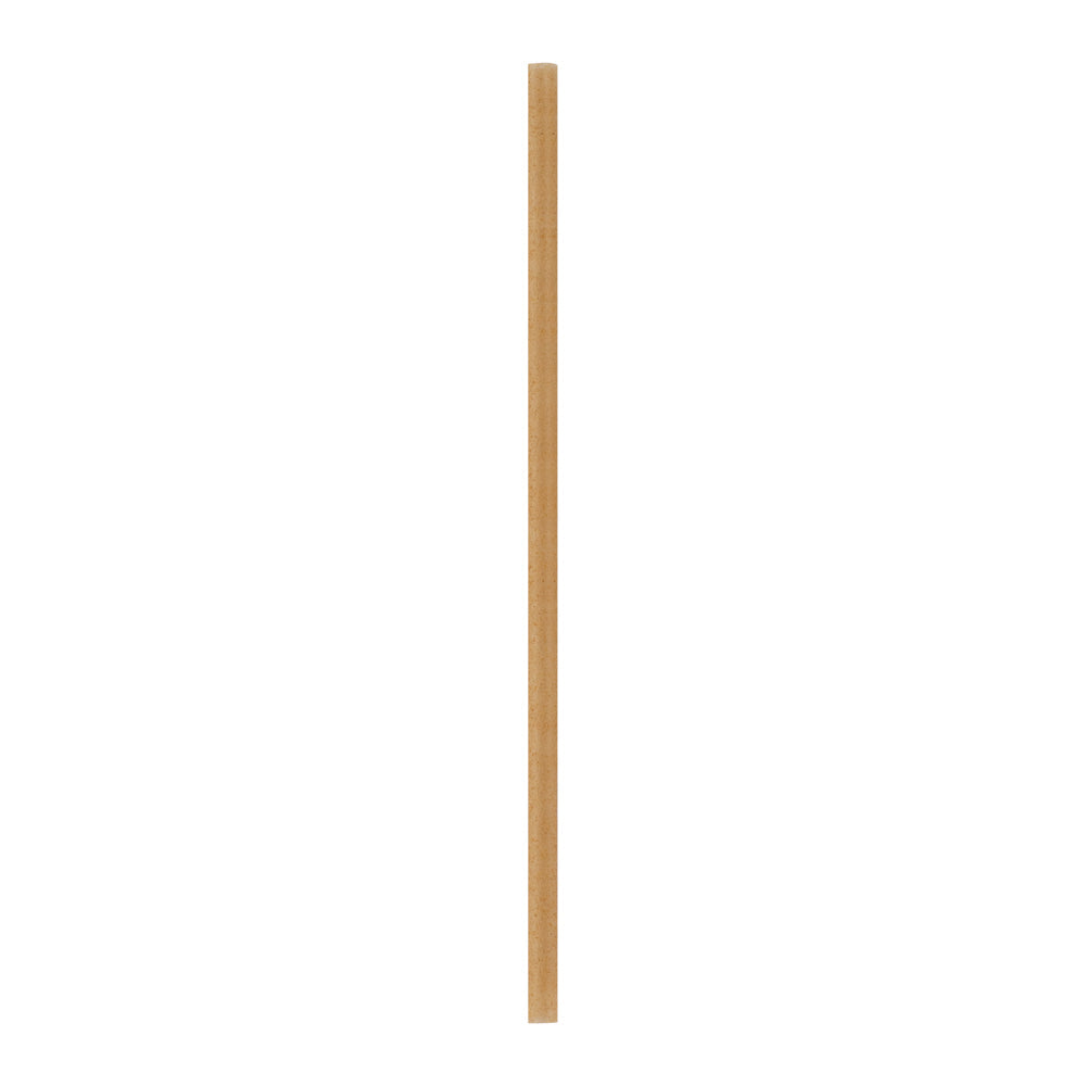 Basic Nature Brown PLA Plastic / Sugarcane Straw - Wrapped, Compostable - 8 1/4" - 100 count box