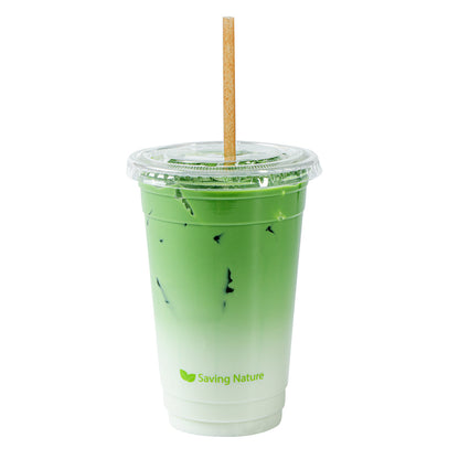 Basic Nature Brown PLA Plastic / Sugarcane Straw - Wrapped, Compostable - 8 1/4" - 2000 count box