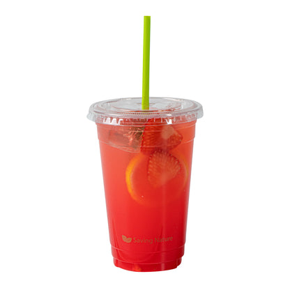Basic Nature Green PLA / PBAT Plastic Straw - Wrapped, Compostable - 8 1/4" - 100 count box
