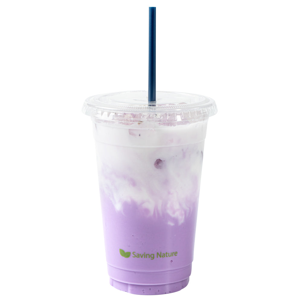 Basic Nature Midnight Blue PLA / PBAT Plastic Straw - Wrapped, Compostable - 8 1/4" - 100 count box