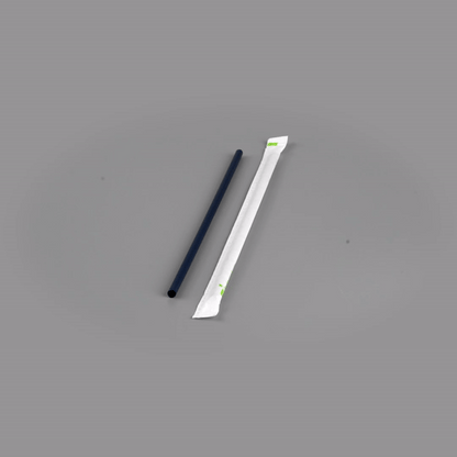 Basic Nature Midnight Blue PLA / PBAT Plastic Straw - Wrapped, Compostable - 8 1/4" - 100 count box