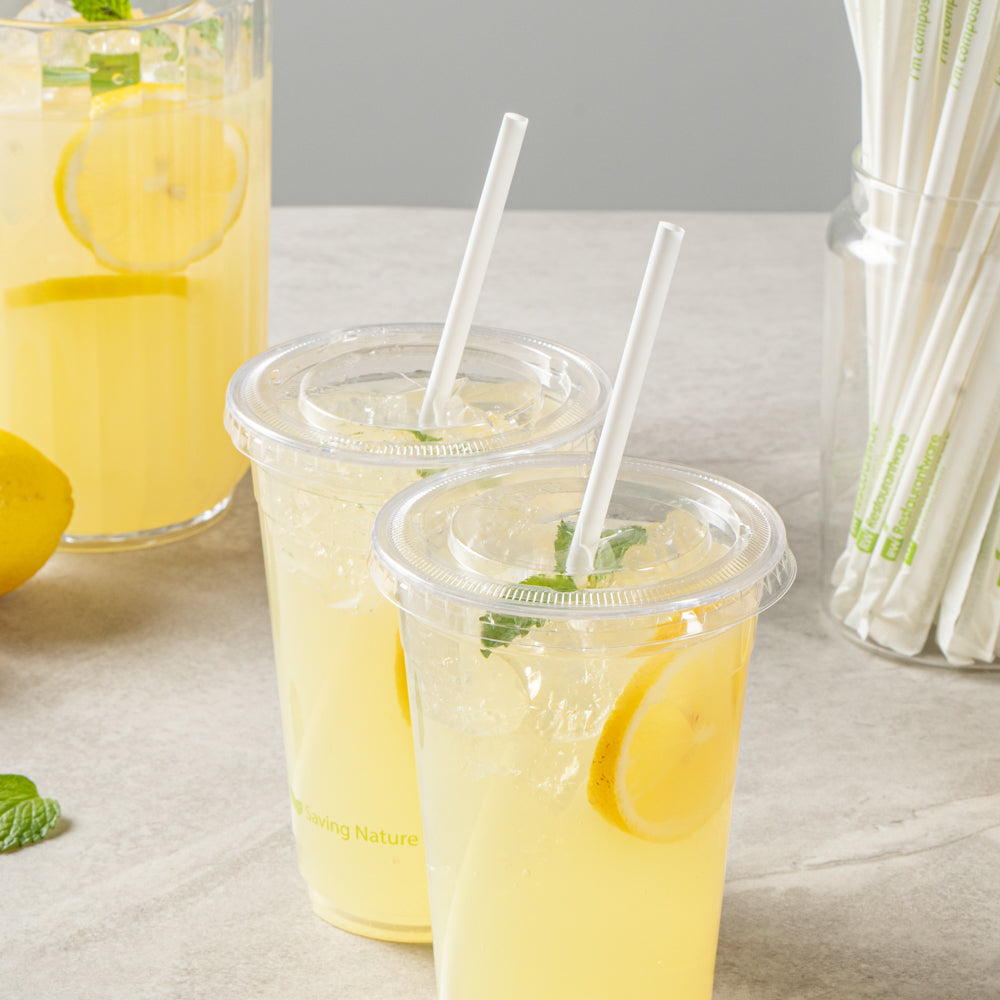 Basic Nature White PLA / PBAT Plastic Straw - Wrapped, Compostable - 8 1/4" - 2000 count box