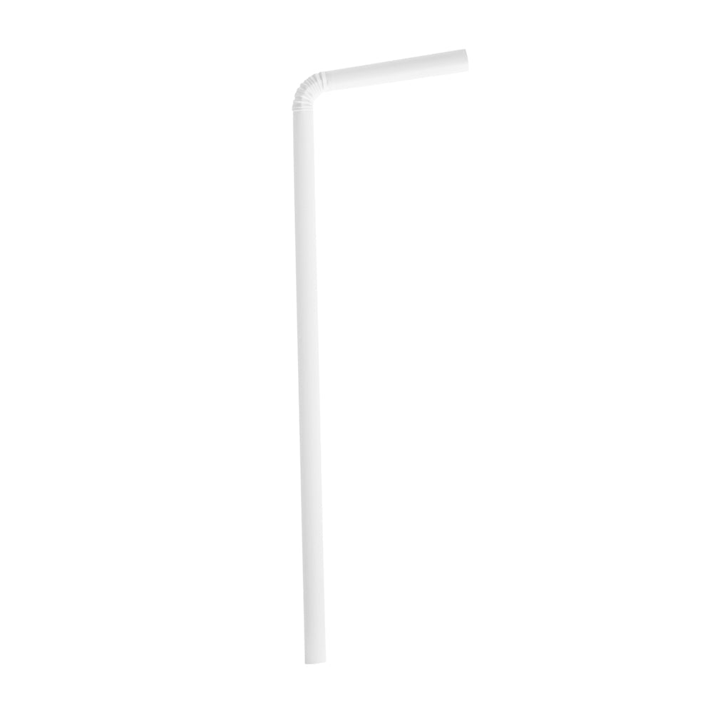 Basic Nature White PLA / PBAT Plastic Straw - Wrapped, Flexible, Compostable - 8 1/4" - 2000 count box