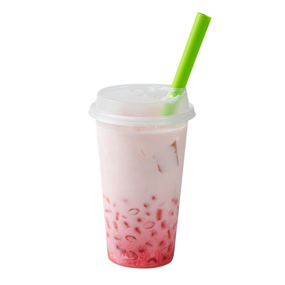 Basic Nature Green PLA / PBAT Plastic Boba Straw - Wrapped, Compostable - 9" - 100 count box