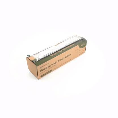 Basic Nature Clear Plastic Foodservice Food Wrap - Home Compostable, BPA-Free, Microwave-Safe - 18" x 2000' - 1 count box