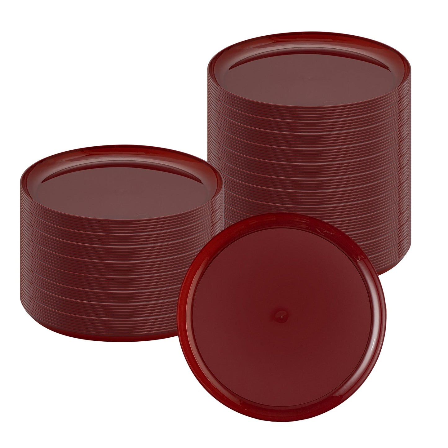 Moderna Round Burgundy Plastic Plate - 6 1/4" x 6 1/4" x 1/2" - 40 count box