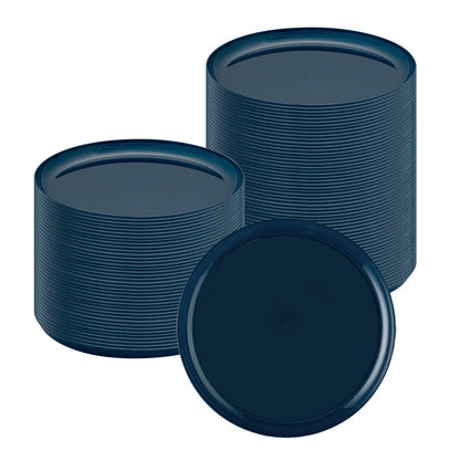 Moderna Round Midnight Blue Plastic Plate - 6 1/4" x 6 1/4" x 1/2" - 40 count box