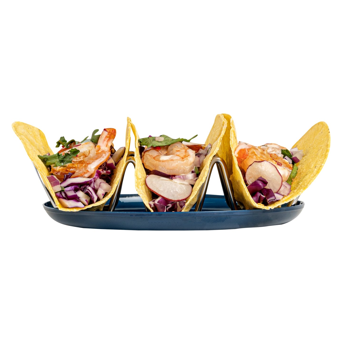 Moderna Round Midnight Blue Plastic Plate - 6 1/4" x 6 1/4" x 1/2" - 40 count box