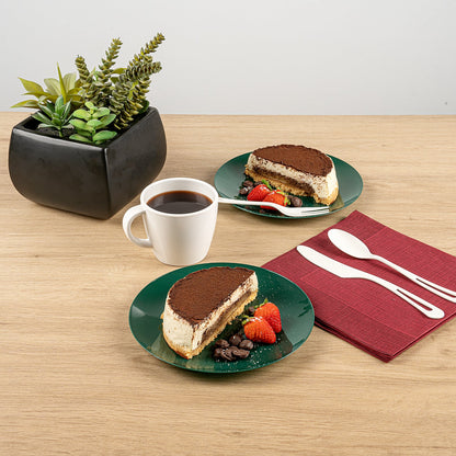 Moderna Round Forest Green Plastic Plate - 7 1/2" x 7 1/2" x 1/2" - 200 count box