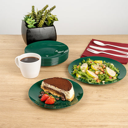 Moderna Round Forest Green Plastic Plate - 7 1/2" x 7 1/2" x 1/2" - 200 count box