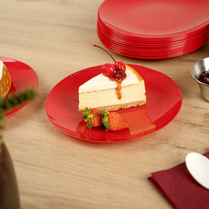 Moderna Round Red Plastic Plate - 7 1/2" x 7 1/2" x 1/2" - 40 count box