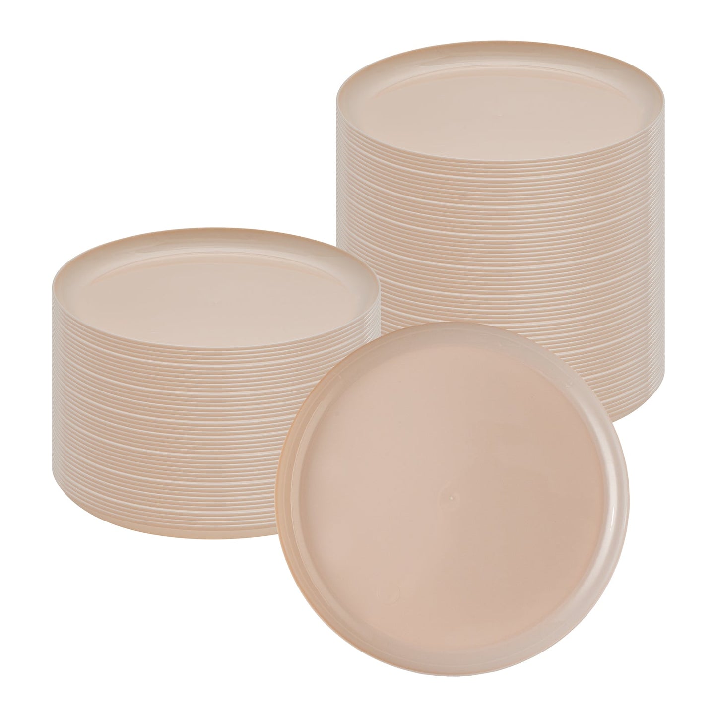 Moderna Round Light Pink Plastic Plate - 8 1/2" x 8 1/2" x 1/2" - 40 count box