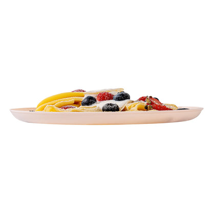 Moderna Round Light Pink Plastic Plate - 8 1/2" x 8 1/2" x 1/2" - 40 count box
