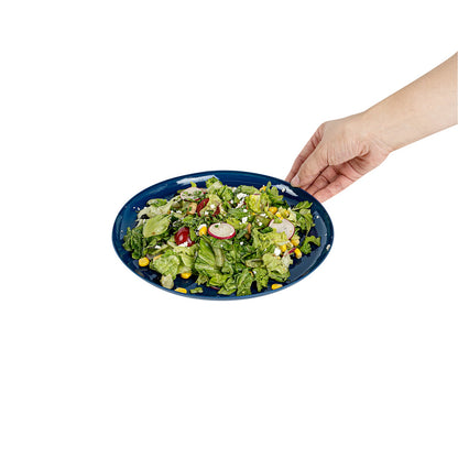Moderna Round Midnight Blue Plastic Plate - 8 1/2" x 8 1/2" x 1/2" - 200 count box