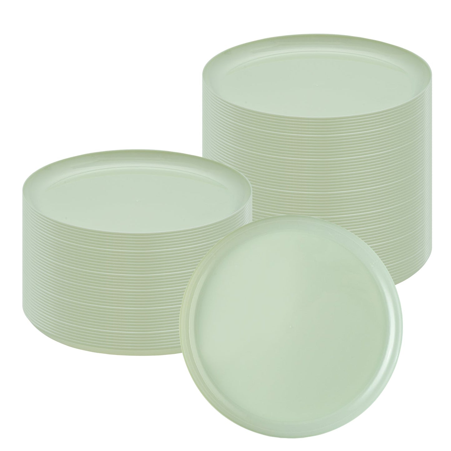 Moderna Round Mint Green Plastic Plate - 8 1/2" x 8 1/2" x 1/2" - 40 count box