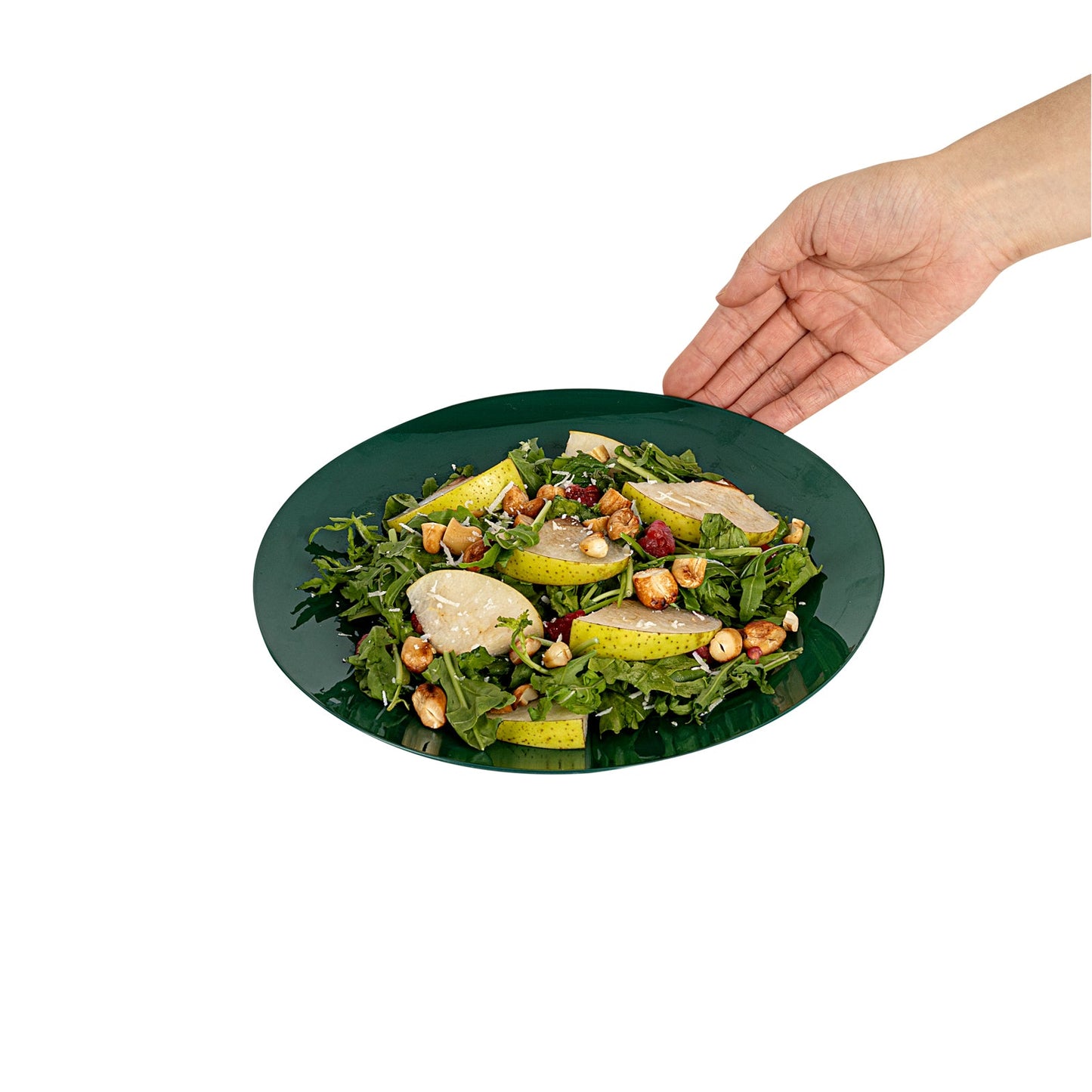 Moderna Round Forest Green Plastic Plate - 9" x 9" x 3/4" - 40 count box
