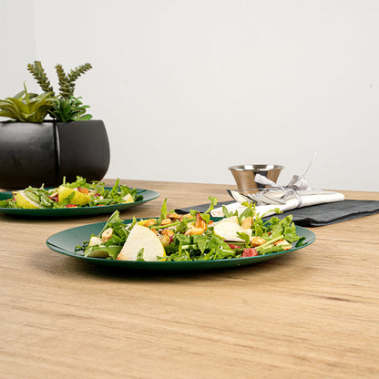 Moderna Round Forest Green Plastic Plate - 9" x 9" x 3/4" - 40 count box