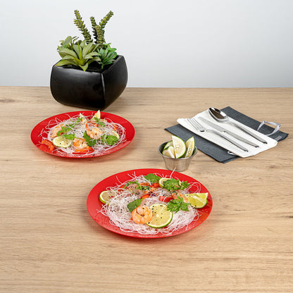Moderna Round Red Plastic Plate - 9" x 9" x 3/4" - 200 count box