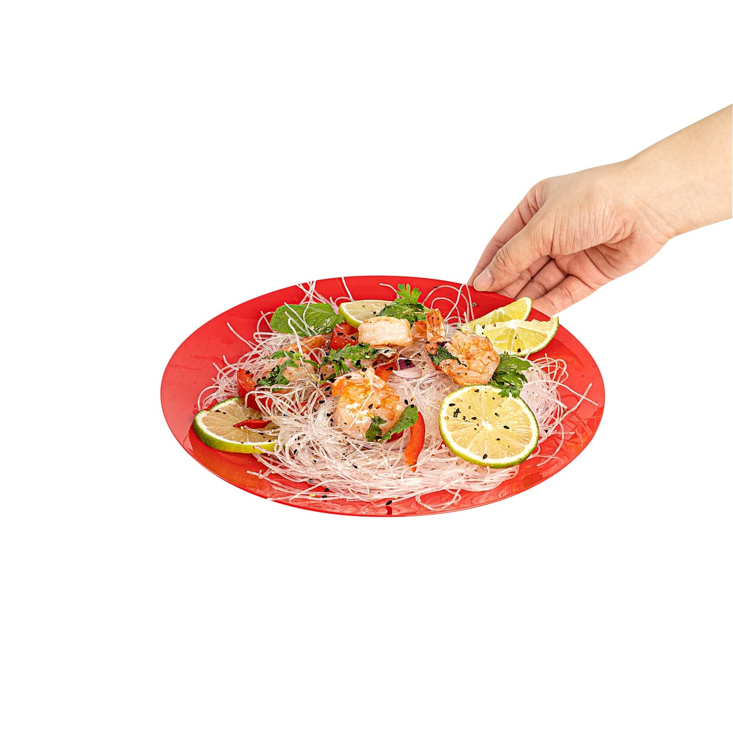 Moderna Round Red Plastic Plate - 9" x 9" x 3/4" - 40 count box