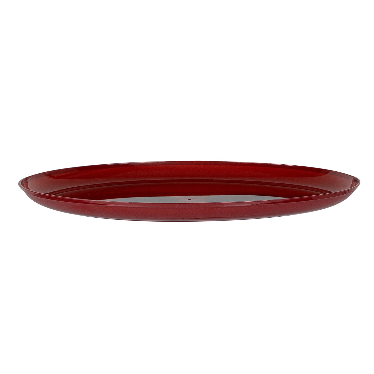 Moderna Round Burgundy Plastic Plate - 10 3/4" x 10 3/4" x 1/2" - 40 count box