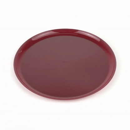 Moderna Round Burgundy Plastic Plate - 10 3/4" x 10 3/4" x 1/2" - 200 count box