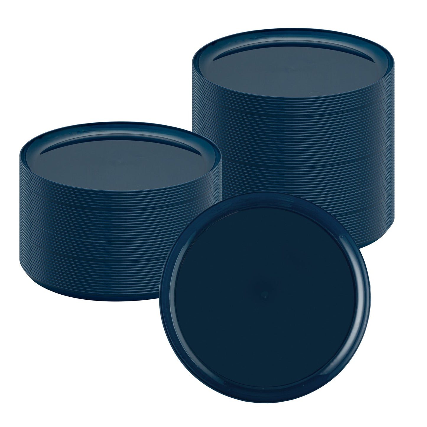 Moderna Round Midnight Blue Plastic Plate - 10 3/4" x 10 3/4" x 1/2" - 40 count box