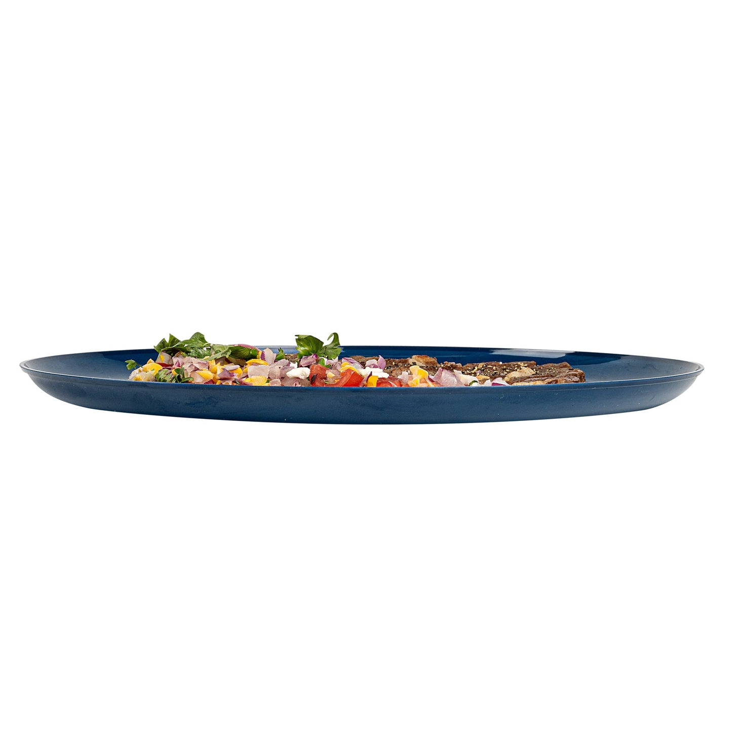 Moderna Round Midnight Blue Plastic Plate - 10 3/4" x 10 3/4" x 1/2" - 40 count box