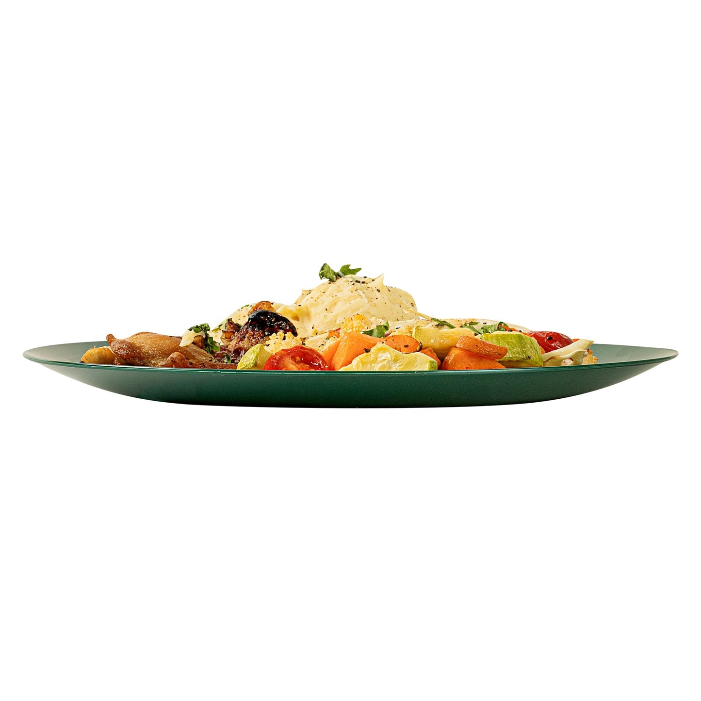 Moderna Round Forest Green Plastic Plate - 10 1/4" x 10 1/4" x 3/4" - 40 count box