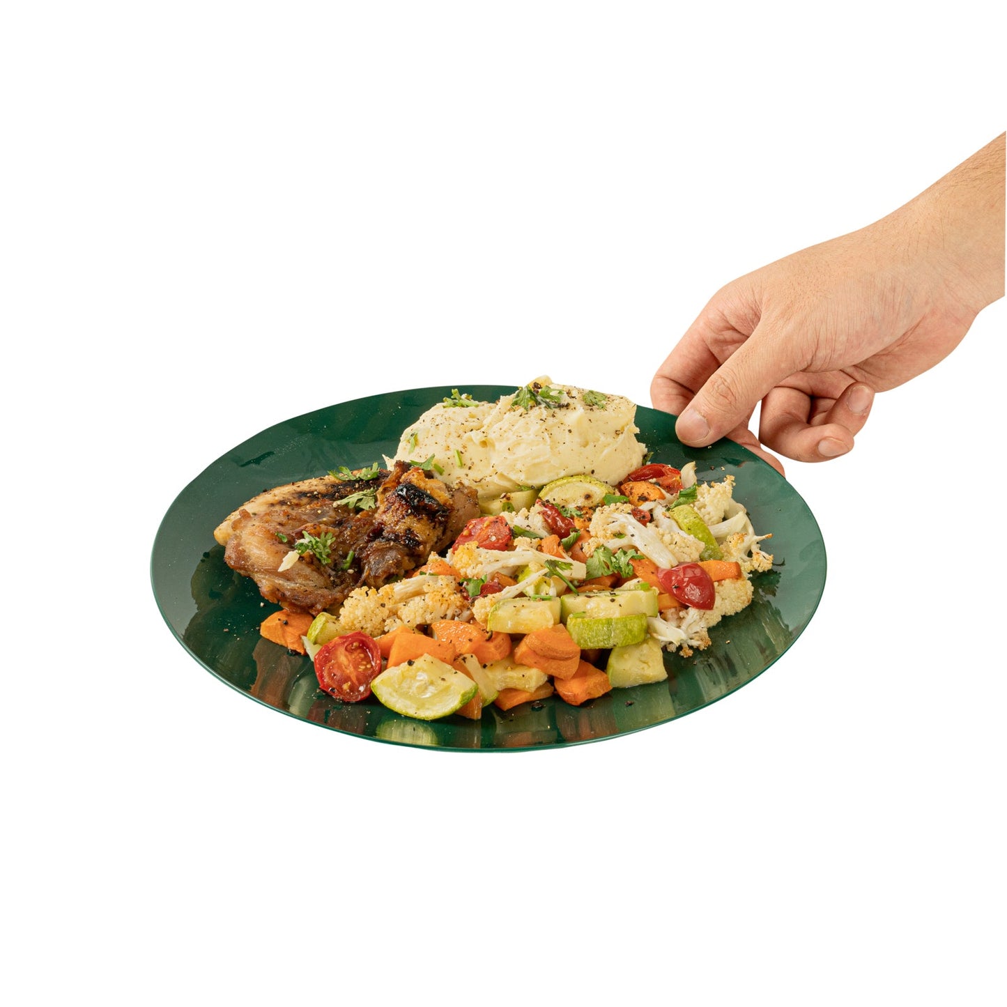 Moderna Round Forest Green Plastic Plate - 10 1/4" x 10 1/4" x 3/4" - 40 count box