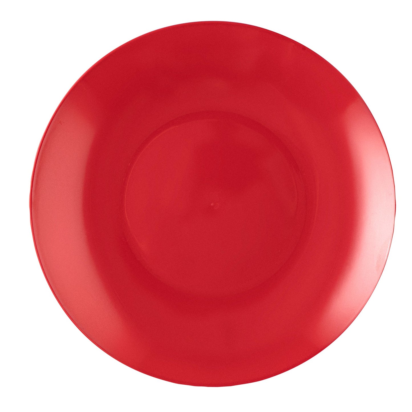Moderna Round Red Plastic Plate - 10 1/4" x 10 1/4" x 3/4" - 200 count box