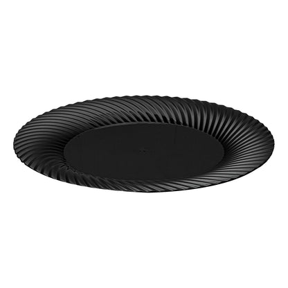 Moderna Round Black Plastic Wave Plate - 7" x 7" x 1/2" - 40 count box