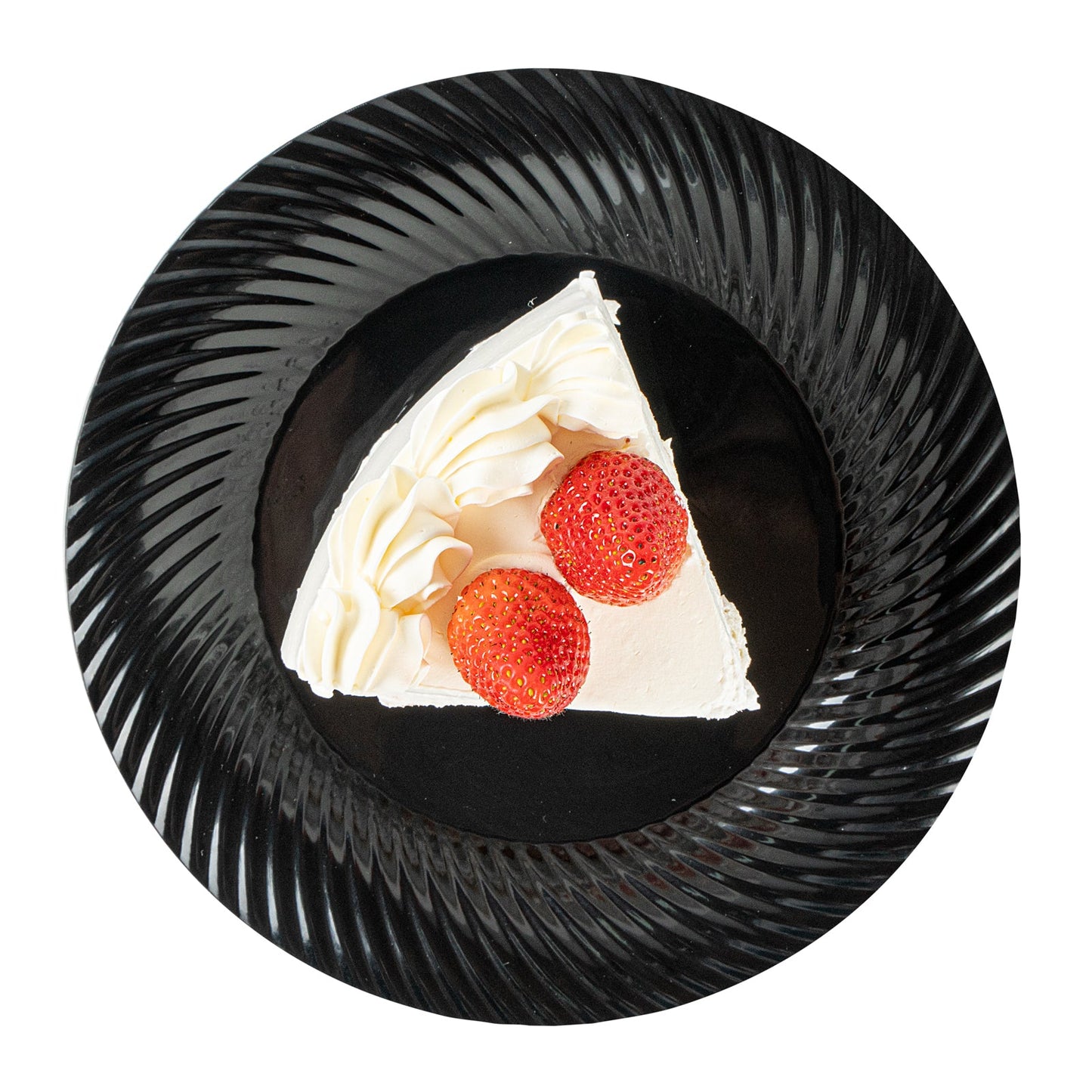 Moderna Round Black Plastic Wave Plate - 7" x 7" x 1/2" - 200 count box
