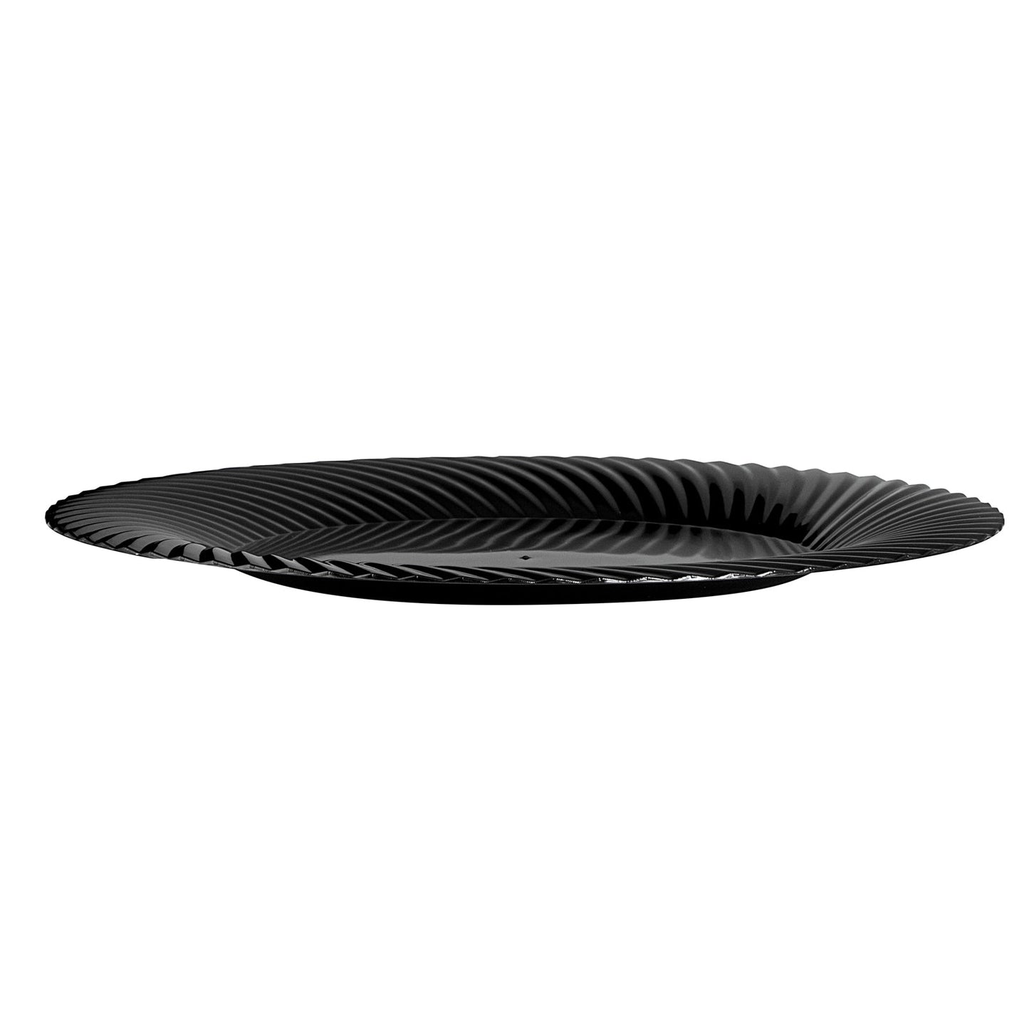 Moderna Round Black Plastic Wave Plate - 7" x 7" x 1/2" - 200 count box