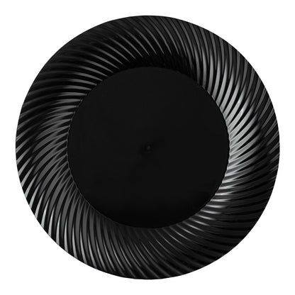 Moderna Round Black Plastic Wave Plate - 7" x 7" x 1/2" - 200 count box