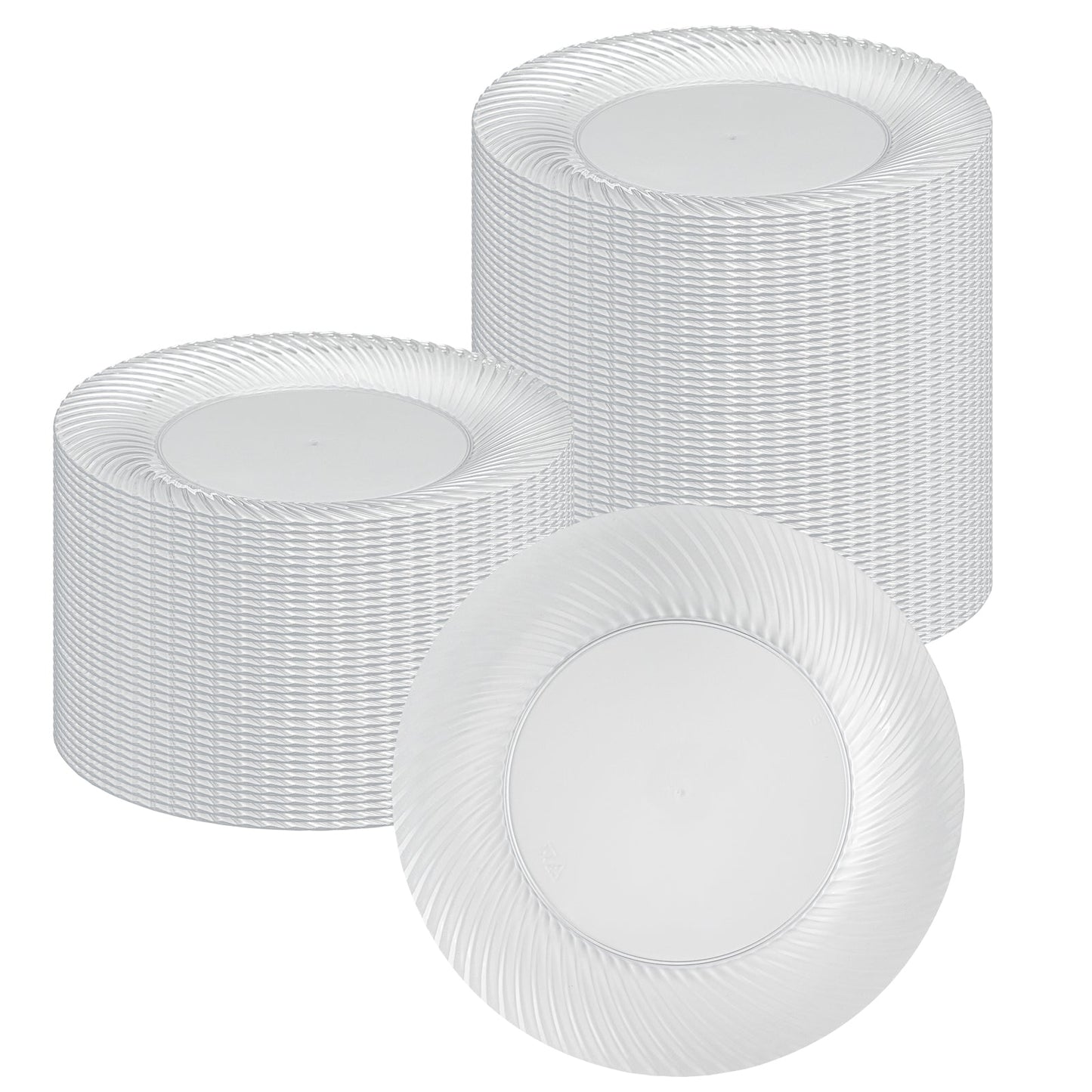 Moderna Round Clear Plastic Wave Plate - 7" x 7" x 1/2" - 40 count box