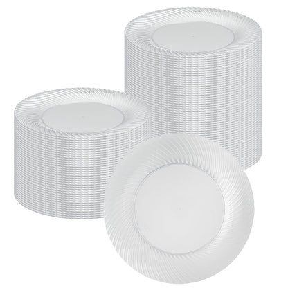 Moderna Round Clear Plastic Wave Plate - 7" x 7" x 1/2" - 40 count box