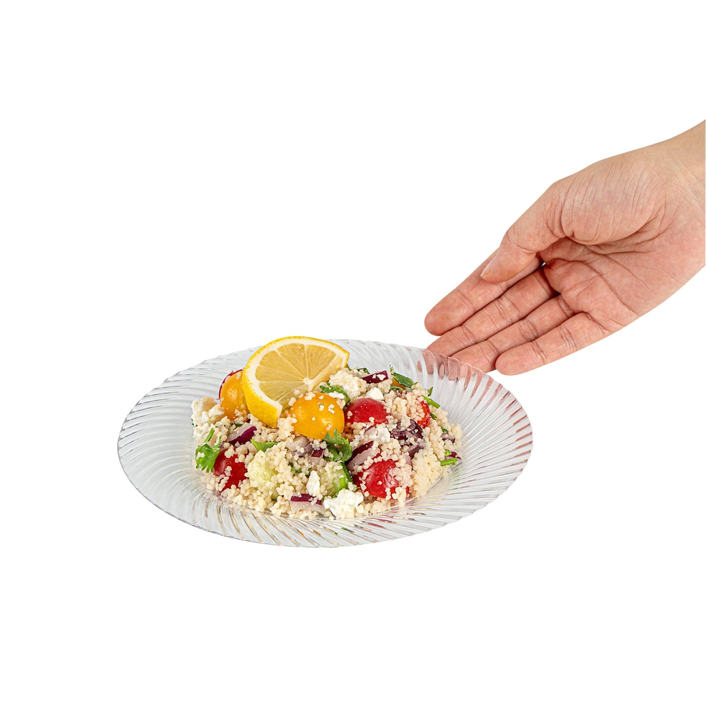 Moderna Round Clear Plastic Wave Plate - 7" x 7" x 1/2" - 40 count box