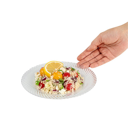 Moderna Round Clear Plastic Wave Plate - 7" x 7" x 1/2" - 40 count box
