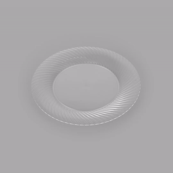 Moderna Round Clear Plastic Wave Plate - 7" x 7" x 1/2" - 40 count box